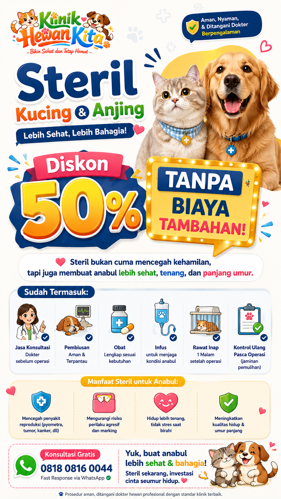 Promo steril kucing dan anjing diskon 50 persen