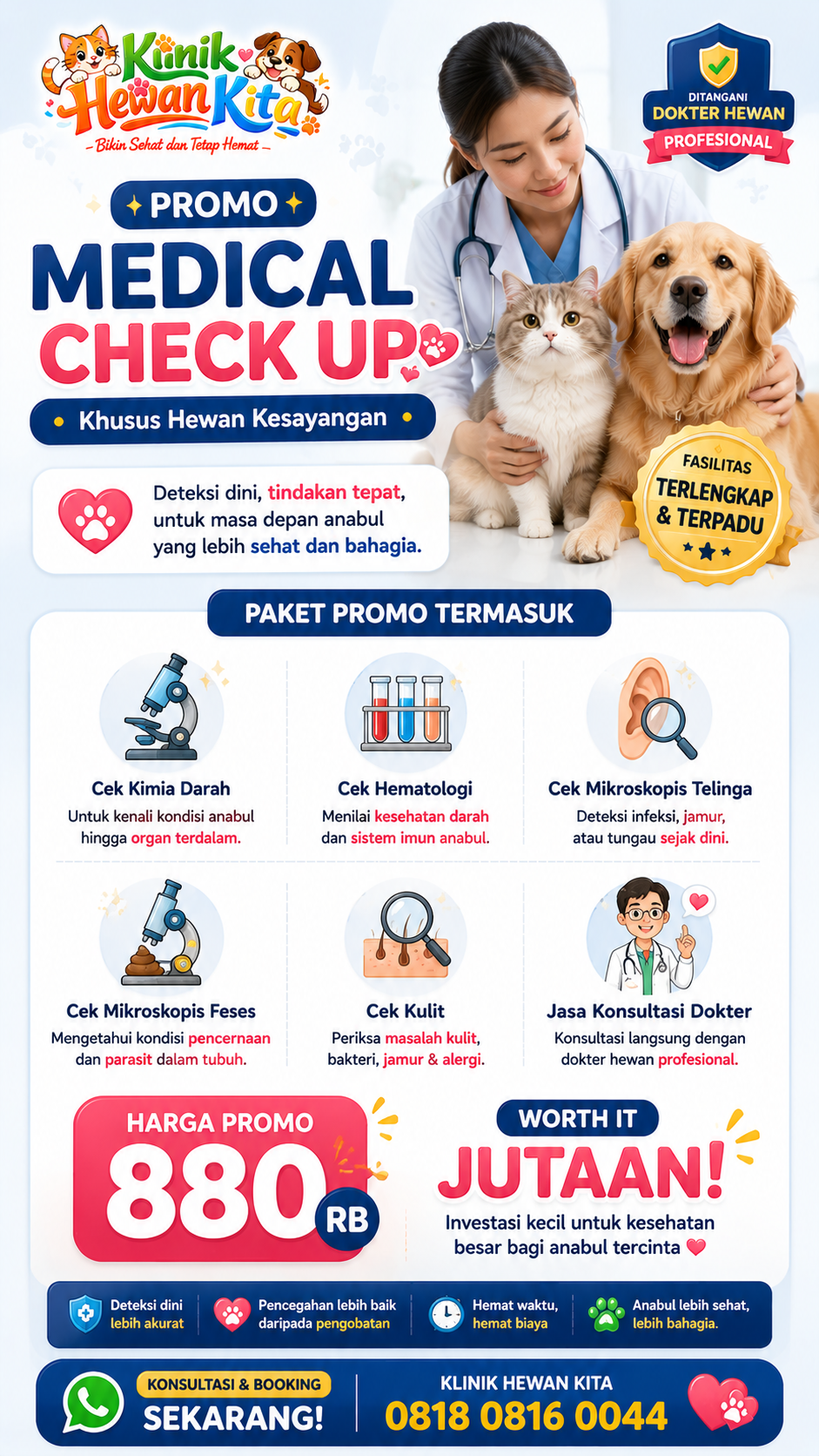 Cek darah kucing dan anjing di Klinik Hewan Kita Jakarta Timur